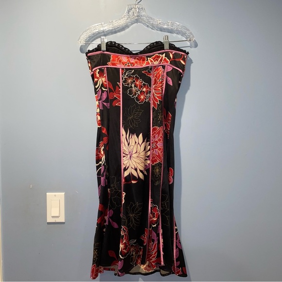 Bebe Strapless Y2K Silk Dress Size Small - Picture 8 of 10
